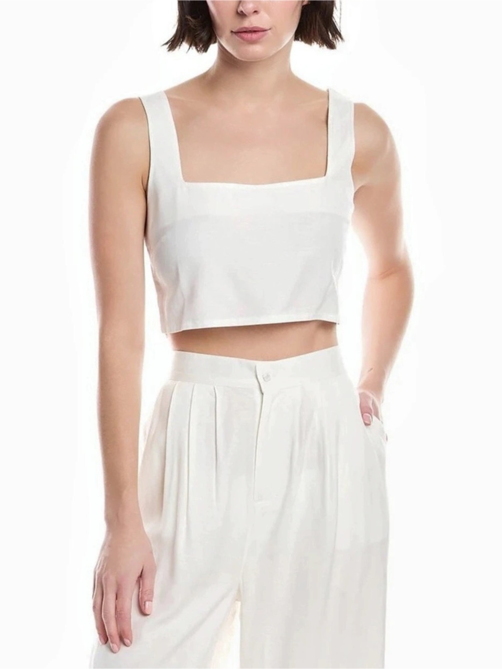 LaPorte Matching Crop Top & Wide-Leg Pants Set Size Small/medium